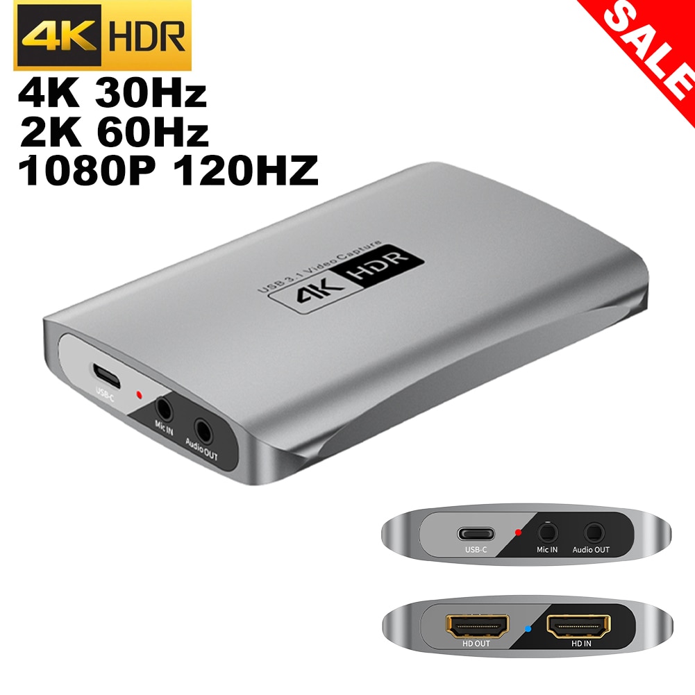  ĸó ī ȭ 4K 30FPS 2K 60FPS 1080P 120FPS HDMI To USB C Ʈ, PS4 5 ٵ ġ  ڴ ڽ